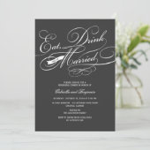 Eet Drink en wees gehuwd met een repetitief diner Kaart (Staand voorkant)