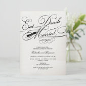 Eet Drink en wees gehuwd met een repetitief diner Kaart (Staand voorkant)