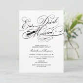 Eet Drink en wees gehuwd met een repetitief diner Kaart (Staand voorkant)