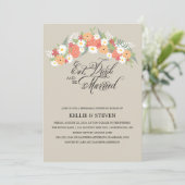 Eet Drink en wees gehuwd met een stevige Floral Wr Kaart (Staand voorkant)