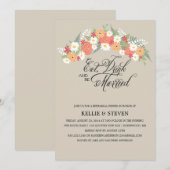 Eet Drink en wees gehuwd met een stevige Floral Wr Kaart (Voorkant / Achterkant)