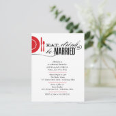 Eet, Drink en wees gehuwd repetitief diner Uitnodi Kaart (Staand voorkant)