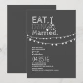 Eet Drink en wees gehuwd Vrijgezellenfeest Kaart (Voorkant / Achterkant)