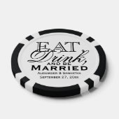 Eet, Drink en wees getrouwd Aangepast bruiloft Poker Chips (Enkel)