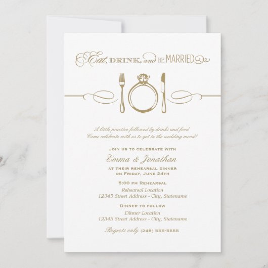 Eet Drink en wees getrouwd Antiek repetitief diner Kaart (Voorkant)