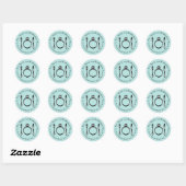 Eet Drink en wees getrouwd Aqua Blue Wedding Ronde Sticker (Vel)