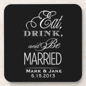 Eet, drink en wees getrouwd bier onderzetter (Voorkant)