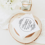Eet Drink en wees getrouwd Black Vintage bruiloft Servet<br><div class="desc">Bruiloft servetten hebben een elegante zwarte "Eat,  Drink en Be Married" gemengde typografie ontwerp met scrollaccenten en een aangepast monogram dat de naam en trouwdatum van de bruid en bruidegom bevat.</div>