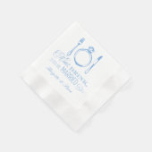 Eet Drink en wees getrouwd Blue Wedding Monogram Servet (Hoek)