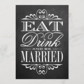Eet, Drink en wees getrouwd - bord bruiloft Kaart (Voorkant)