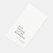 Eet Drink en wees getrouwd bruiloftsgasten Hand Servet (Hoek)