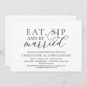 Eet, Drink En Wees Getrouwd, Bruiloftsrepetitie Fe Kaart (Voorkant / Achterkant)