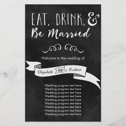 Eet, Drink en wees getrouwd Chalkboard Wedding (Voorkant)