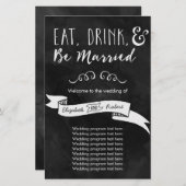 Eet, Drink en wees getrouwd Chalkboard Wedding (Voorkant / Achterkant)