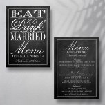 Eet, Drink en wees getrouwd Chalkboard Wedding Men Menu<br><div class="desc">Eet,  Drink en wees getrouwd Chalkboard Wedding Menu Kaarten.</div>