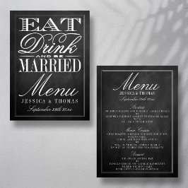 Eet, Drink en wees getrouwd Chalkboard Wedding Men Menu