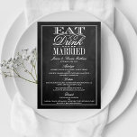 Eet, Drink en wees getrouwd Chalkboard Wedding Men Menu<br><div class="desc">Eet,  Drink & getrouwd krijtbord bruiloft - Menu Kaarten.</div>