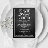 Eet, Drink en wees getrouwd Chalkboard Wedding Men Menu