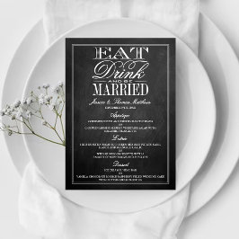 Eet, Drink en wees getrouwd Chalkboard Wedding Men Menu