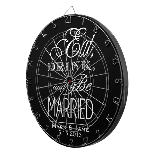 Eet, drink en wees getrouwd dartbord (Voorkant Rechts)