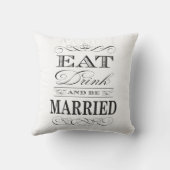 Eet Drink en wees getrouwd Elegant Wedding Kussen (Achterkant)