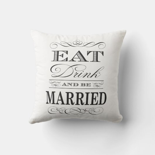 Eet Drink en wees getrouwd Elegant Wedding Kussen (Achterkant)