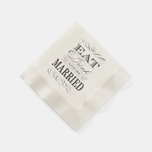 Eet Drink en wees getrouwd Elegant Wedding Servet (Hoek)