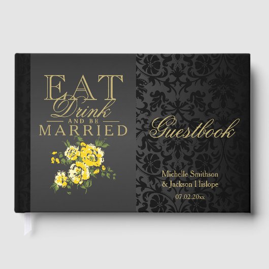 Eet, Drink en Wees Getrouwd Geel Gastenboek (Voorkant)