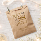 Eet Drink en wees getrouwd Gepersonaliseerd zilver Bedankzakje (Geknipt)