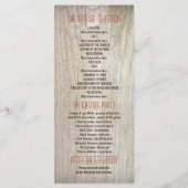 Eet drink en wees getrouwd huwelijksprogramma's programmakaart (Achterkant)