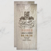 Eet drink en wees getrouwd huwelijksprogramma's programmakaart (Voorkant / Achterkant)