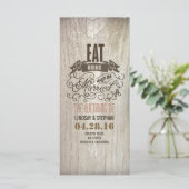 Eet drink en wees getrouwd huwelijksprogramma's programmakaart (Staand voorkant)