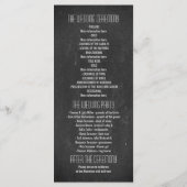 Eet drink en wees getrouwd huwelijksprogramma's programmakaart (Achterkant)