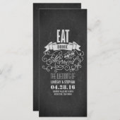 Eet drink en wees getrouwd huwelijksprogramma's programmakaart (Voorkant / Achterkant)