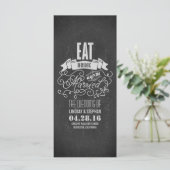 Eet drink en wees getrouwd huwelijksprogramma's programmakaart (Staand voorkant)