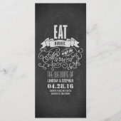 Eet drink en wees getrouwd huwelijksprogramma's programmakaart (Voorkant)