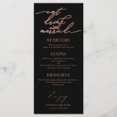 Eet, drink en wees getrouwd menu voor bord (Voorkant)
