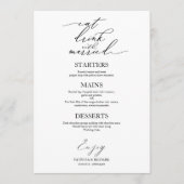 Eet, drink en wees getrouwd menu voor bord (Voorkant)