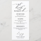 Eet, drink en wees getrouwd menu voor bord (Voorkant)