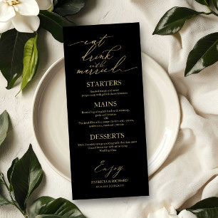 Eet, drink en wees getrouwd menu voor bord