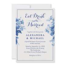 Eet Drink en wees getrouwd met een moderne blauwe 