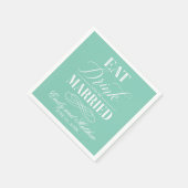 Eet Drink en wees getrouwd Mint | Bruiloft Servetten (Hoek)