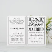 Eet, Drink en wees getrouwd Modern Black/White Wed (Staand voorkant)