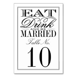 Eet, Drink en wees getrouwd Modern Black/White Wed Kaart