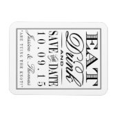 Eet, Drink en wees getrouwd Modern Black/White Wed Magneet (Horizontaal)