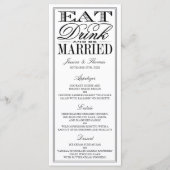 Eet, Drink en wees getrouwd Modern Black/White Wed Menu (Voorkant)