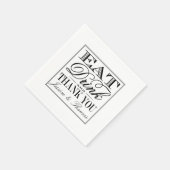 Eet, Drink en wees getrouwd Modern Black/White Wed Servetten (Hoek)