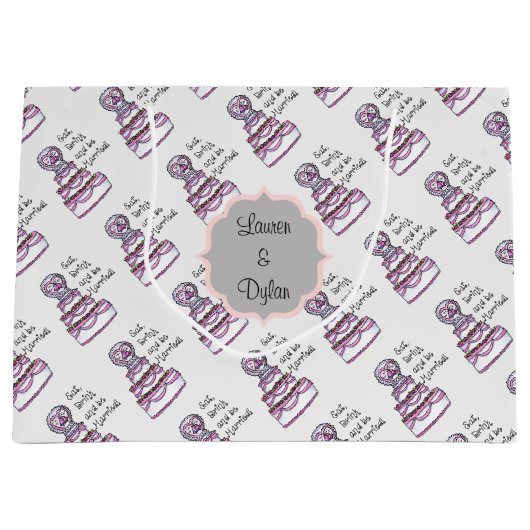 Eet, Drink en wees getrouwd op grote persoonlijke Large Cadeautasje (Voorkant)