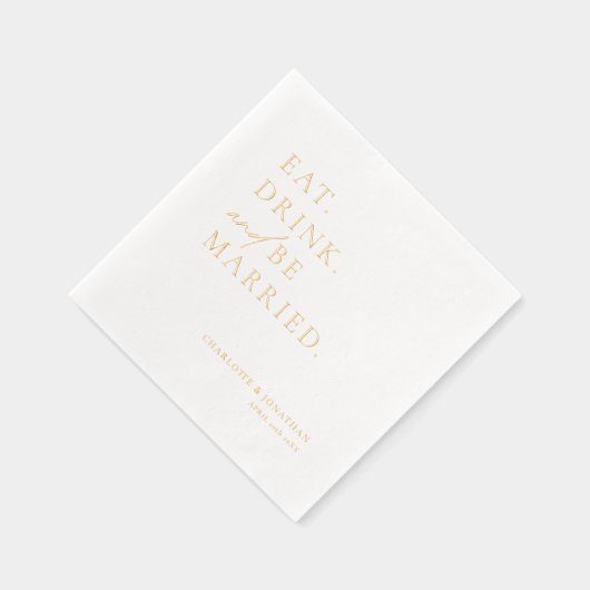 Eet Drink en wees getrouwd repetitie diner bruilof Folie Servetten (Rechts)