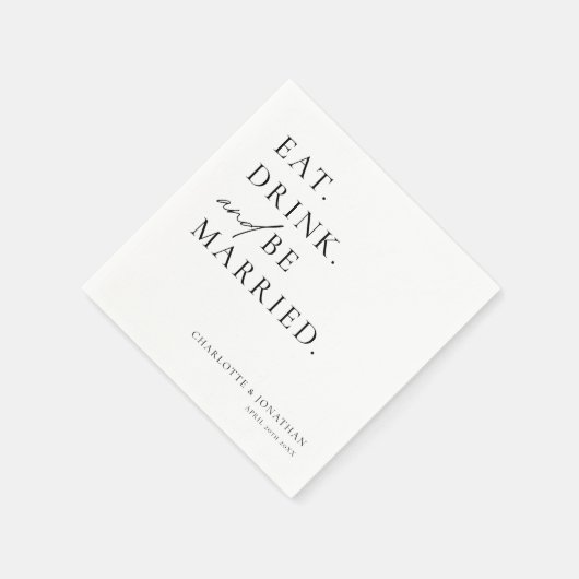 Eet Drink en wees getrouwd repetitie diner bruilof Servet (Hoek)